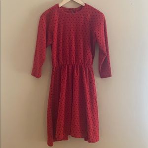 80’s Vintage Knit Polka Dot Fit and Flare Dress